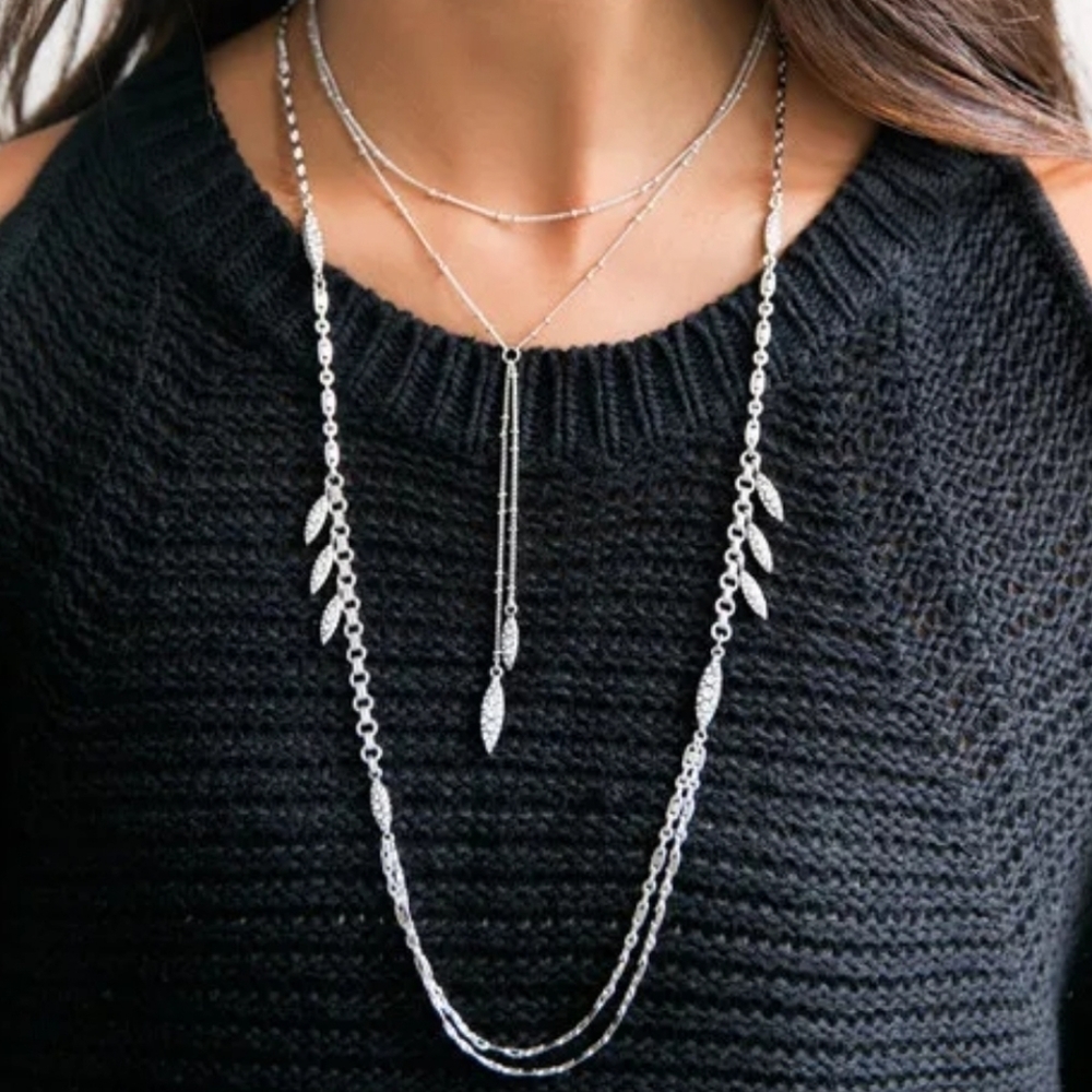 Chloe + Isabel long lumiere antique rhodium plated necklace